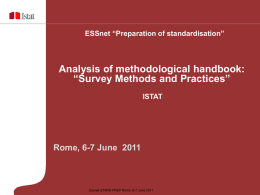 ISTAT Analysis of handbook Survey Methods