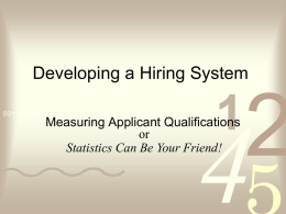 Measuring Applicants