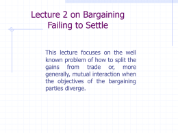 Failing to Settle Lecture