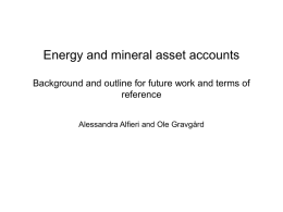 Energy and mineral asset accounting - Issues