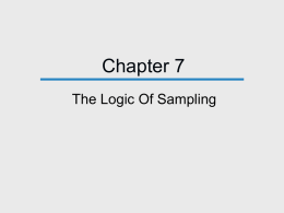 Chapter 7 The Logic Of Sampling