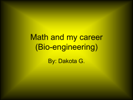 Math and my career (Bio-engineering)