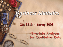 Bivariate Analysis with Qualitative Data