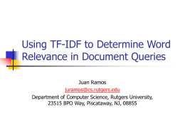 Using TF-IDF to Determine Word Relevance in Document Queries