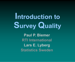 Introdution to Survey Measurement Quality