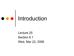 Lecture 25 - Introduction