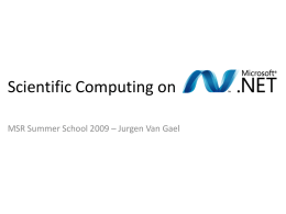 Scientific computing on .NET