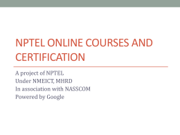 NPTEL Online certification
