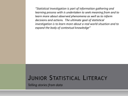 Junior Statistics literacyx - CMA-workshop