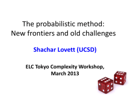 The probabilistic method New frontiers and challenges