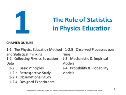 1 The Role of Statistics in Physics Education