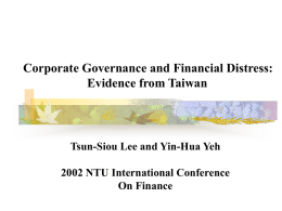 Corporate Governance and Financial Distress
