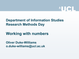 Department of Information Studies Research Methods Day
