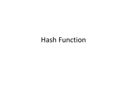 Message Integrity and Hash Function