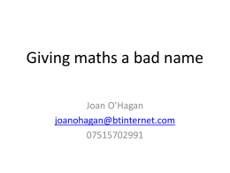 Giving maths a bad name - Learning and Work Institute England
