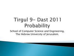 Tirgul 8 - Probability