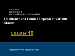 Chapter 16 Qualitative and Limited Dependent