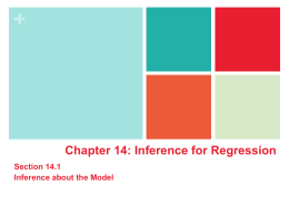 + Inference for Linear Regression