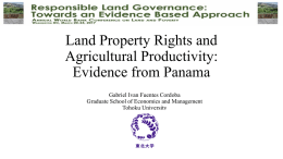 Land Property Rights and Agricultural Productivity