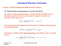 Multi-Channel Communication in Systems with AWGN (cont.)