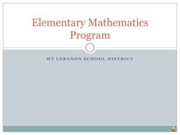 Elementary Mathematics Program - Multimedia