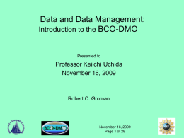 Data and Data Management: Introduction to the BCO-DMO