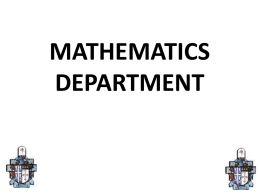 mathematics department