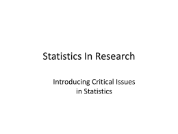 Statistics - Personal Pages