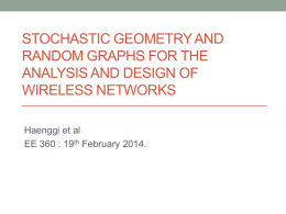Stochastic Geometry and Random Graphs for the analysis and