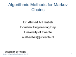 Algorithmic Methods for Markov Chains