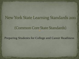 Common Core State Standards Presentation