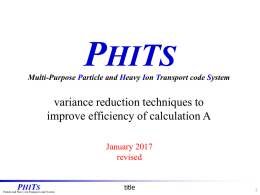 Variance Reduction Techniques to Improve Efficiency of