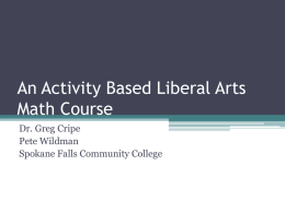An Activity Based Liberal Arts Math Course