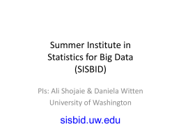 Summer Institute in Statistics for Big Data