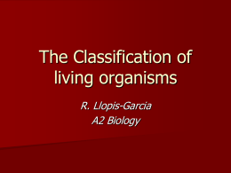 The Classification of living organisms