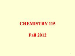CHEMISTRY 103 - University of Wisconsin–Eau Claire