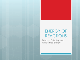 Energy of Reactions