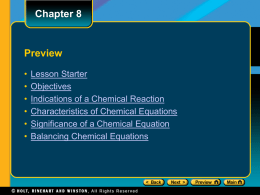 Section 2 Types of Chemical Reactions