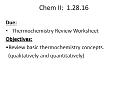 Thermochemistry - Warren County Schools