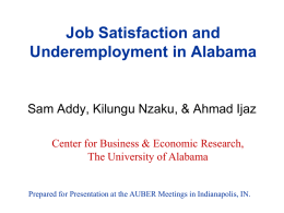 Job Satisfaction and Underemployment in Alabama