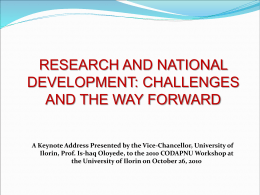 research and national development: challenges