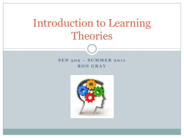 Introduction to Learning Theories