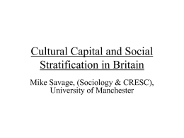 Cultural Capital and Social Exclusion: some preliminary