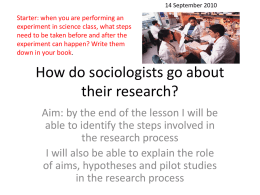 How do sociologists go about their research?