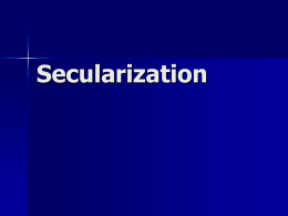 Secularization - The Founding Pastors Project