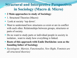 Structural and Interpretive Perspectives in Sociology