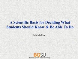 A Scientific Basis for Deciding What Students Should Know