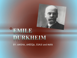 EMILE DURKHEIM