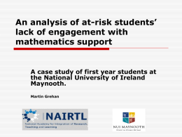 An analysis of at-risk students` lack of engagement with mathematics