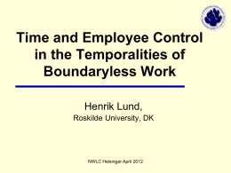 Time and Employee Control in the Temporalities of Boundaryless